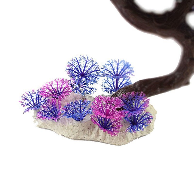 JDYYICZ Aquarium Plant Plastic Fish Tank Plant Decorative Artificial Underwater Grass, Blue Purple - Image 3
